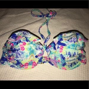 Victoria’s Secret Bandeau Bikini Top Blue Floral